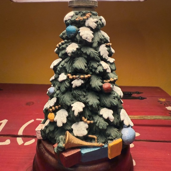 Festive Christmas Tree Table Lamp with Red Shade - Picture 5 of 6